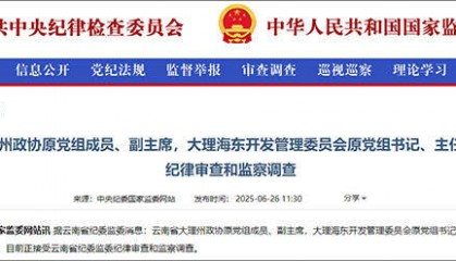 大理市委原书记席杨志东二次被查，20年多前因超标车被降职