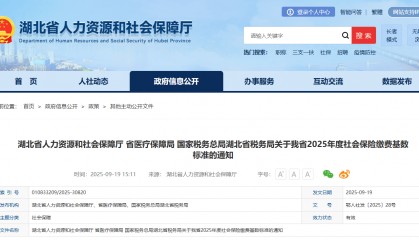 湖北2025年度社保缴费基数公布