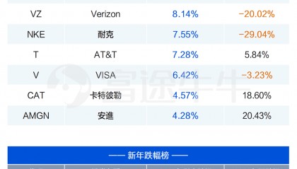 风水轮流转！最惨输家变成最大赢家，新年这些美股强势领跑