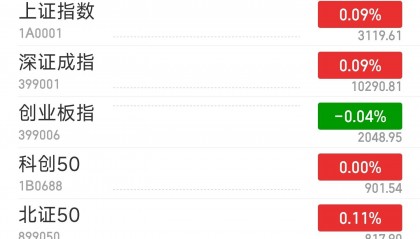 沪指小幅高开0.09% 贵金属板块回调