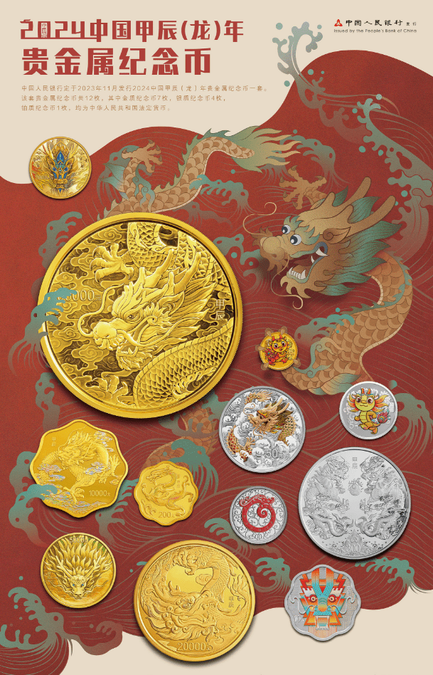 【现货抢购】2024中国甲辰（龙）年贵金属纪念币！